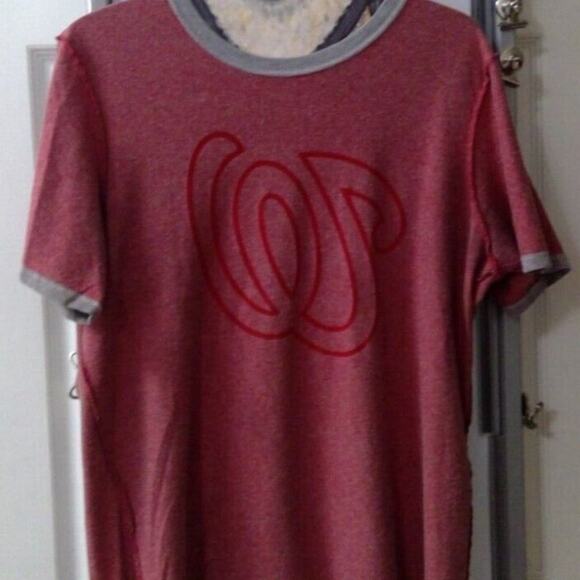 Nike Washington Nationals Dri-Fit T-Shirt Size M Gray/Red Athletic Cut - Picture 7 of 10